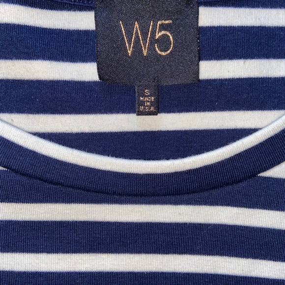 W5 Anthropologie Striped Blouse Navy Blue Size S - Picture 4 of 5